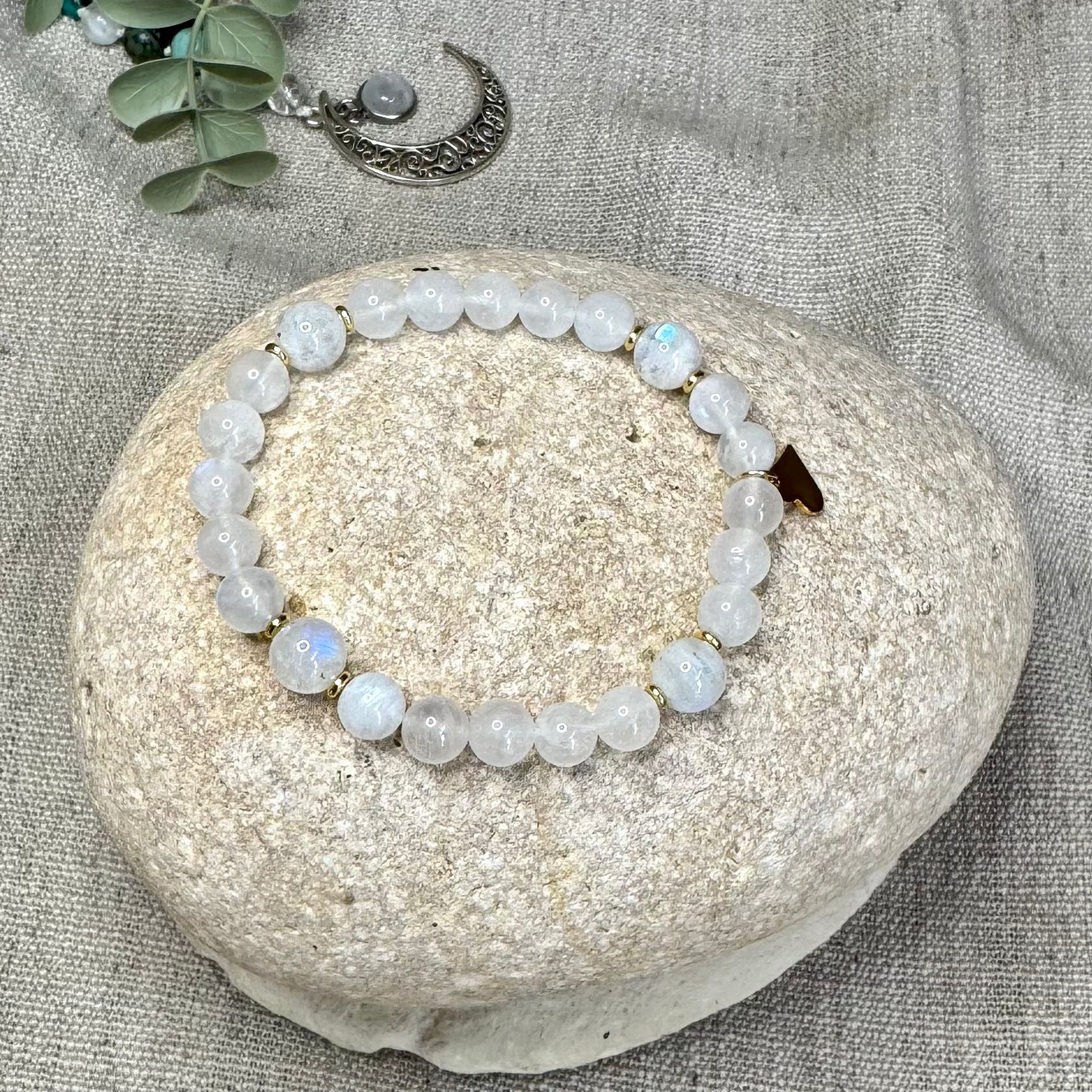 BRACELET PIERRE DE LUNE (reflets Bleus) - AAA