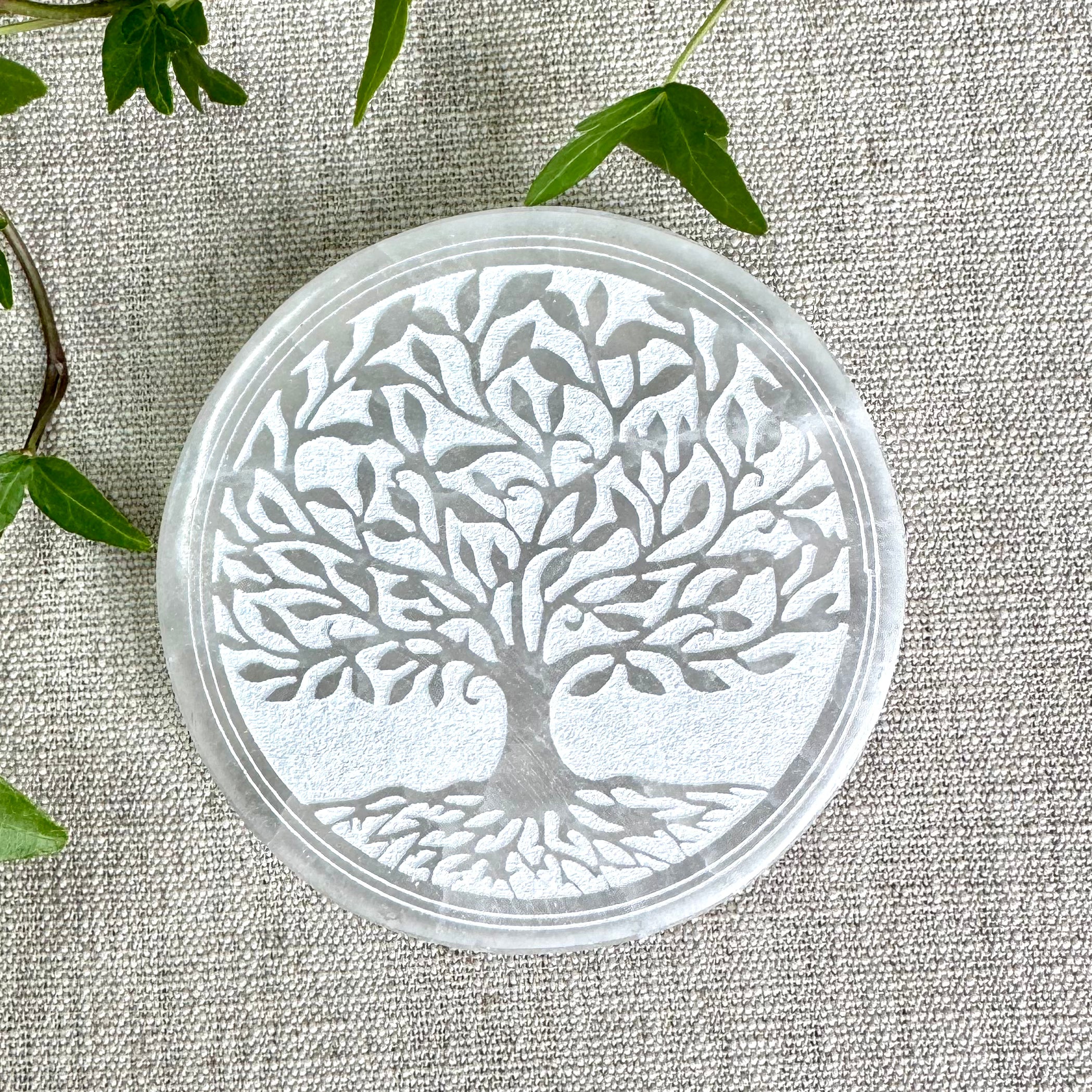PLAQUE SÉLÉNITE ARBRE DE VIE - Maroc - 10cm