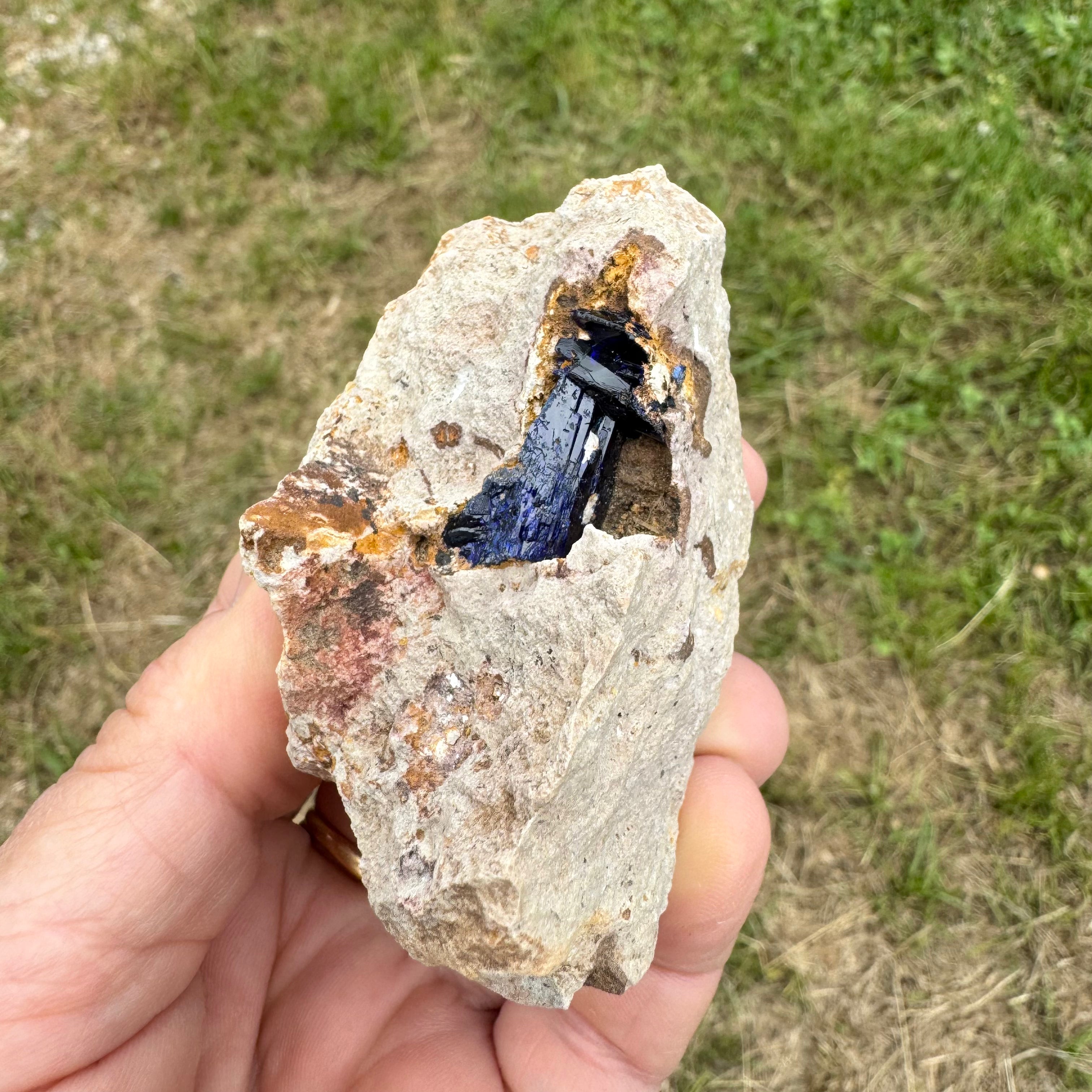 AZURITE DE KEROUCHEN - MAROC- Pierre brute - Etiquement sourcée dans une petite exploitation à Boumia au Maroc