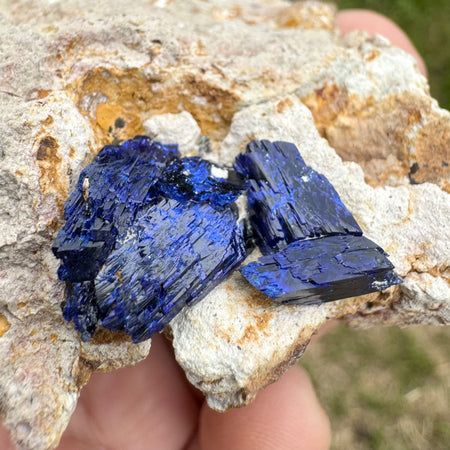 AZURITE DE KEROUCHEN - MAROC- Pierre brute - Etiquement sourcée dans une petite exploitation à Boumia au Maroc