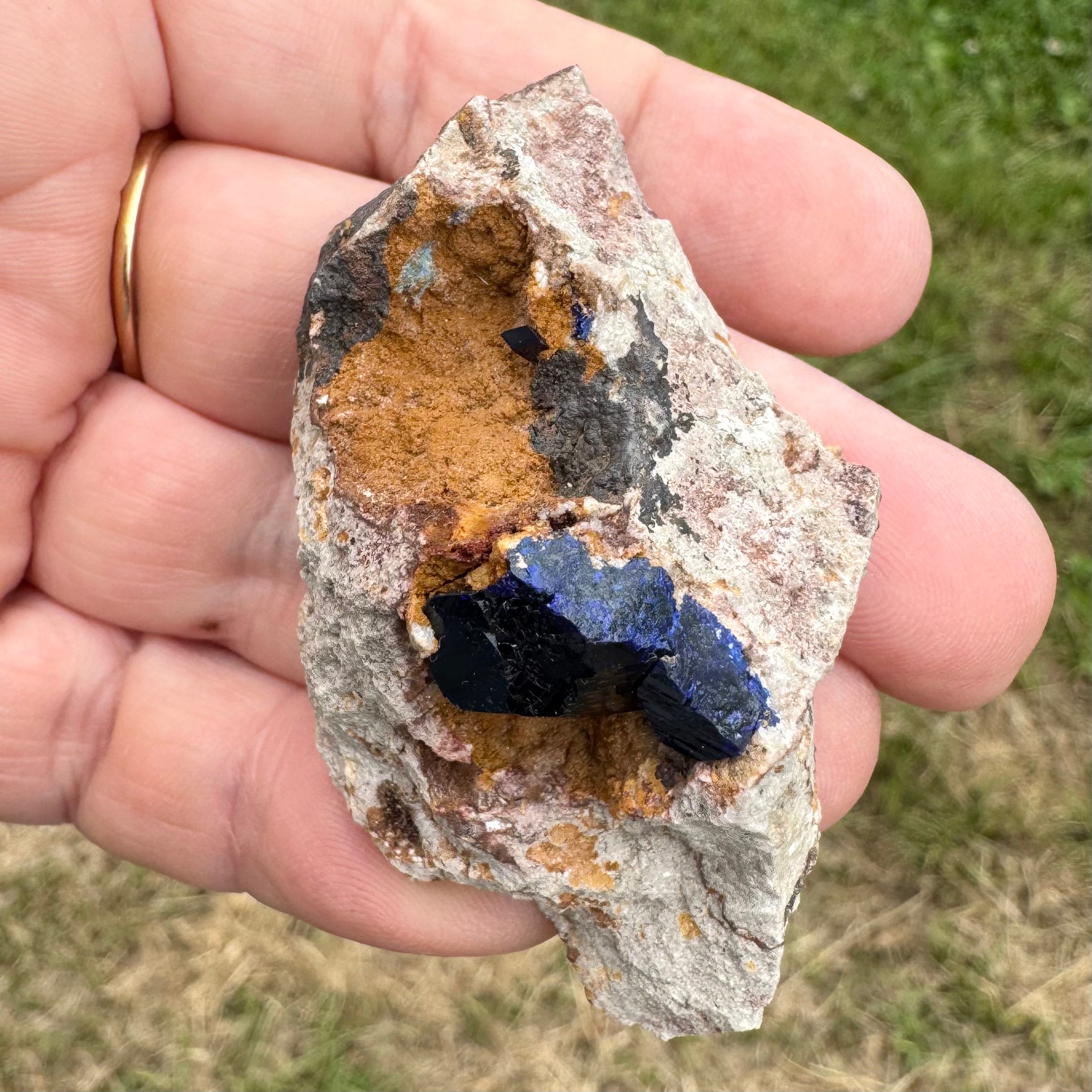 AZURITE DE KEROUCHEN - MAROC- Pierre brute - Etiquement sourcée dans une petite exploitation à Boumia au Maroc