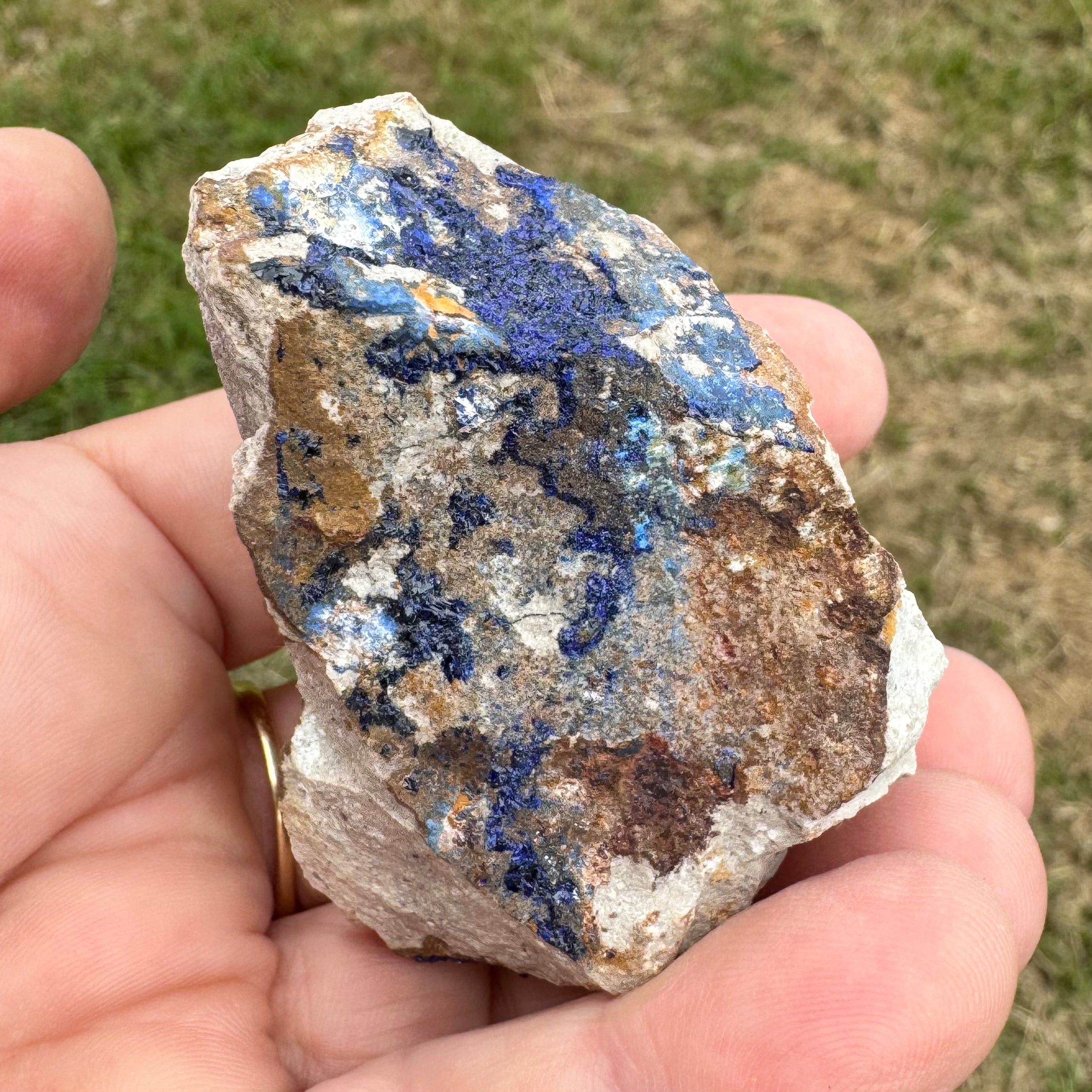 AZURITE DE KEROUCHEN - MAROC- Pierre brute - Etiquement sourcée dans une petite exploitation à Boumia au Maroc
