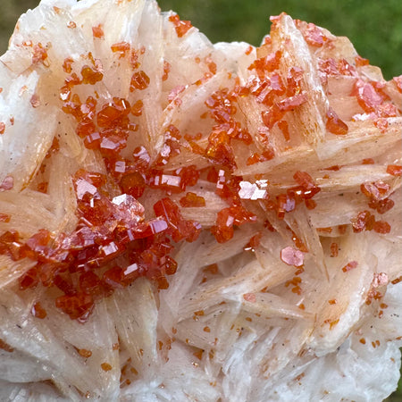 VANADINITE SUR BARYTINE - Maroc - Pierre brute