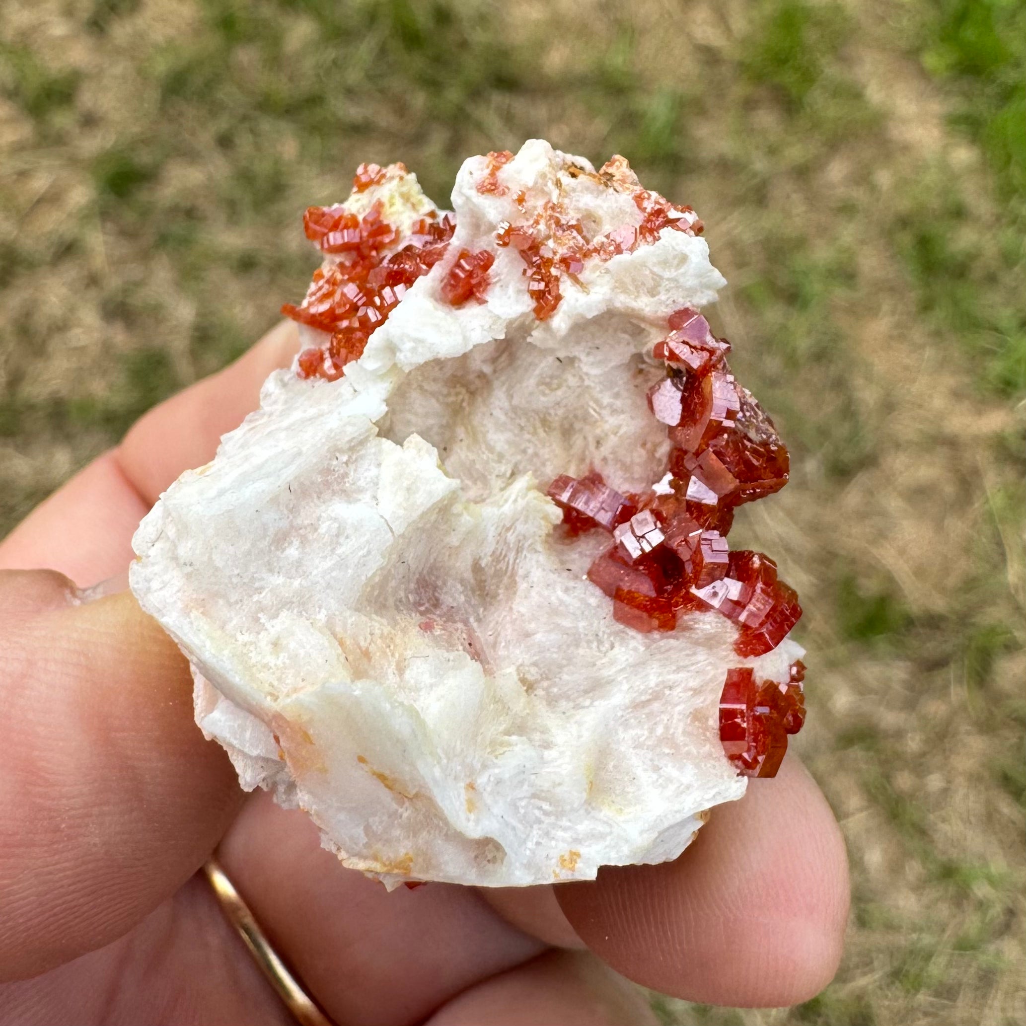 VANADINITE SUR BARYTINE - Maroc- Pierre brute