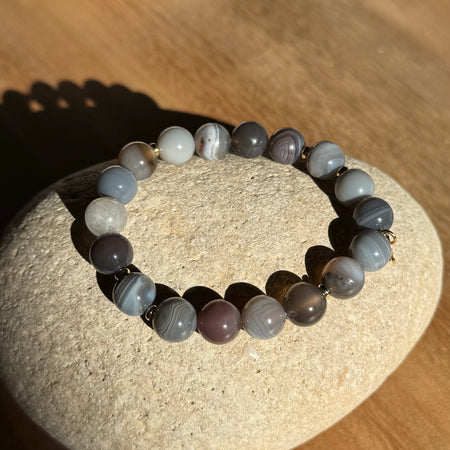 BRACELET AGATE BOTSWANA - 10mm