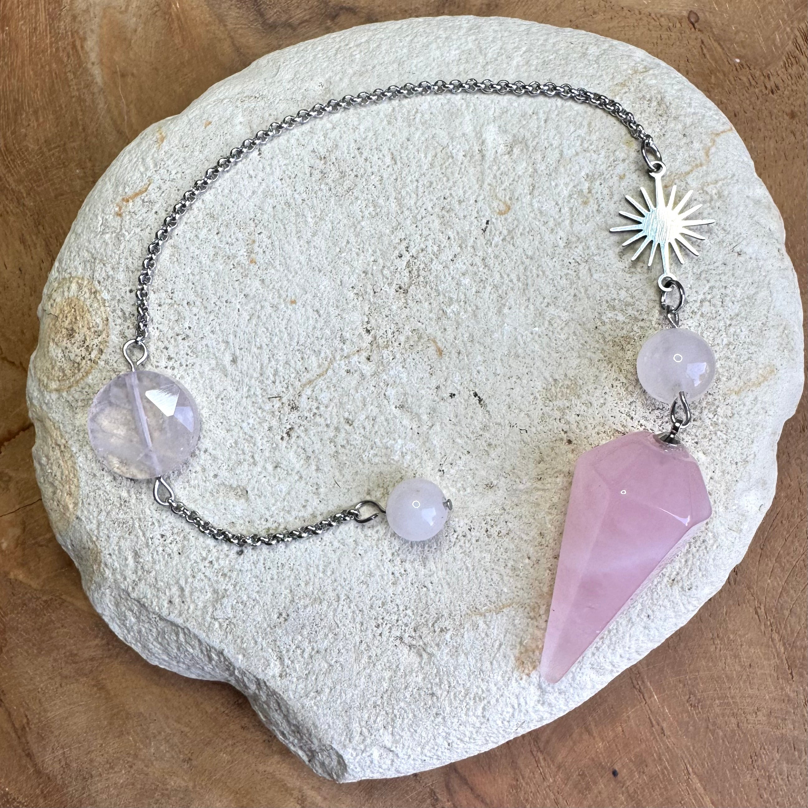 PENDULE - Quartz rose - Soleil