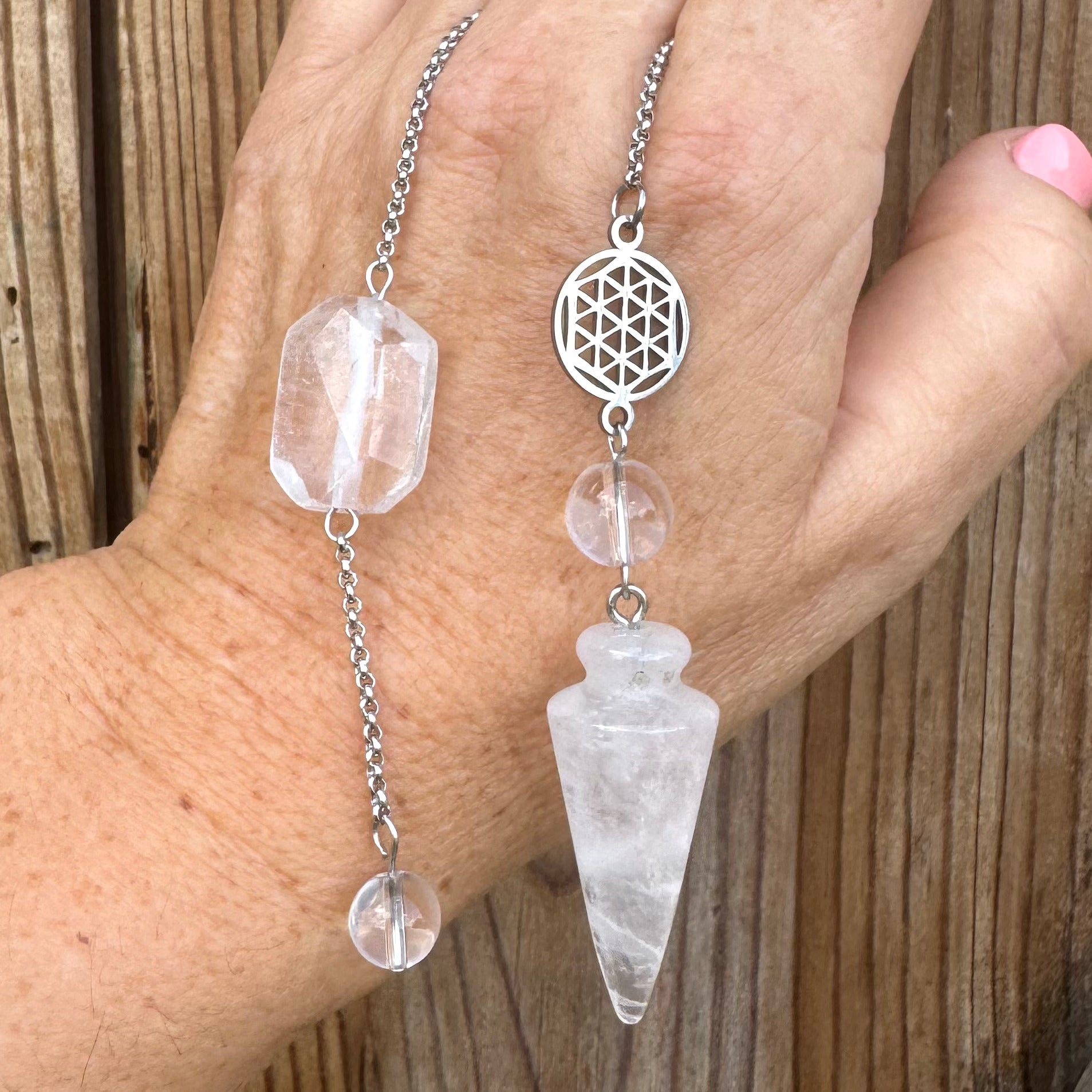 PENDULE - Cristal de Roche - Fleur de Vie