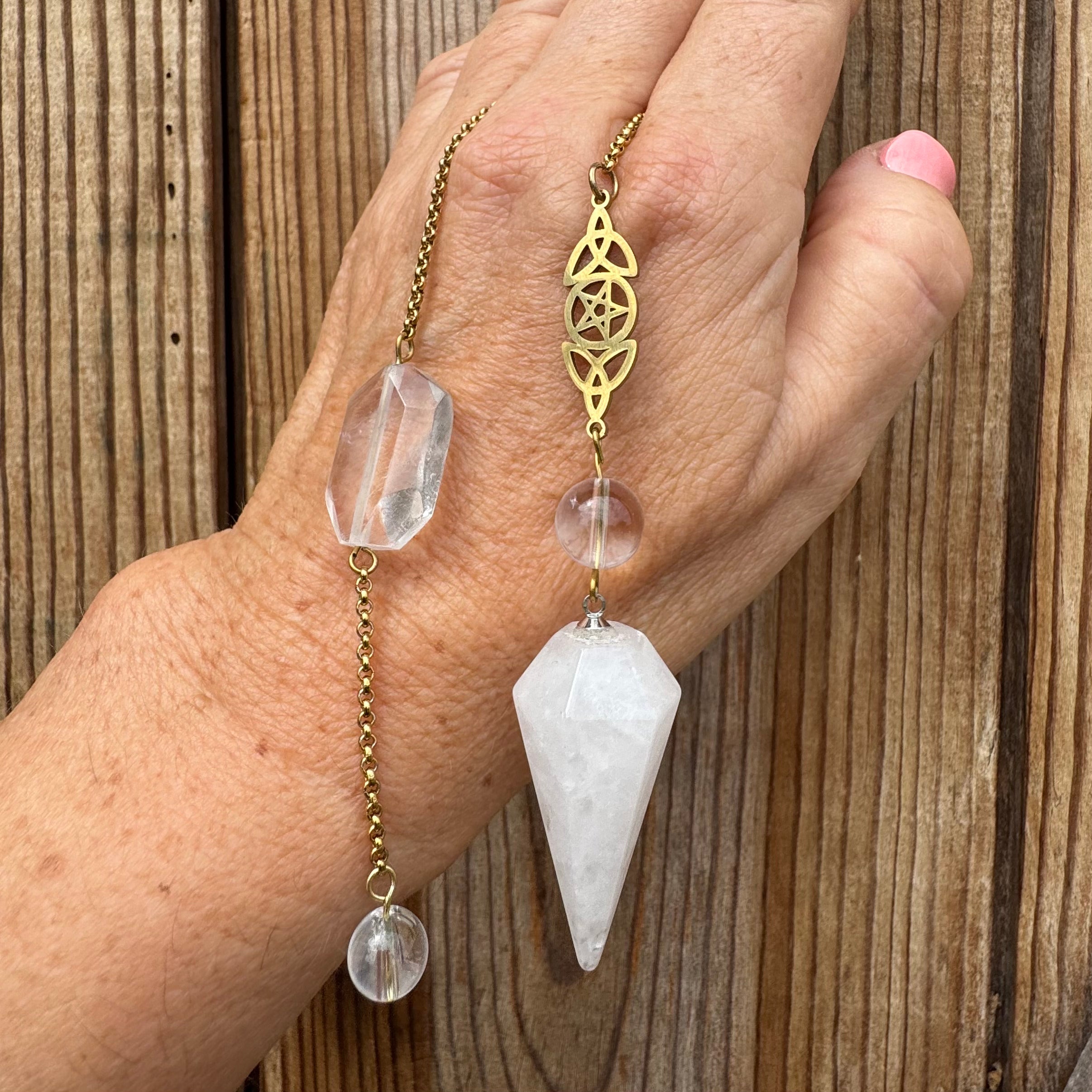 PENDULE - Cristal de Roche - Triple Lune
