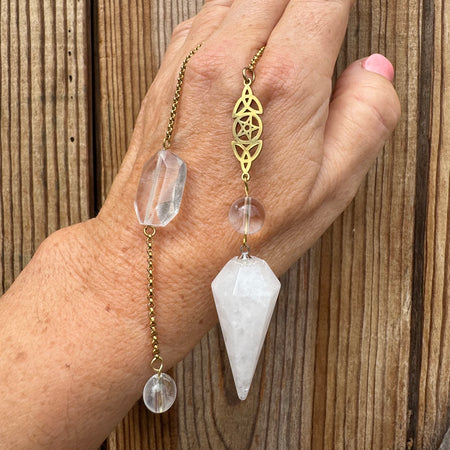 PENDULE - Cristal de Roche - Triple Lune