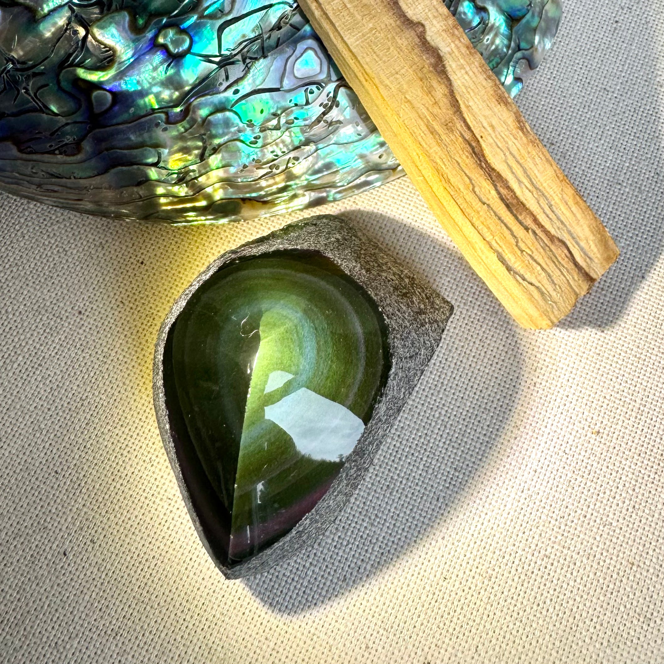 OBSIDIENNE OEIL CÉLESTE - Mexique - Forme libre semi polie