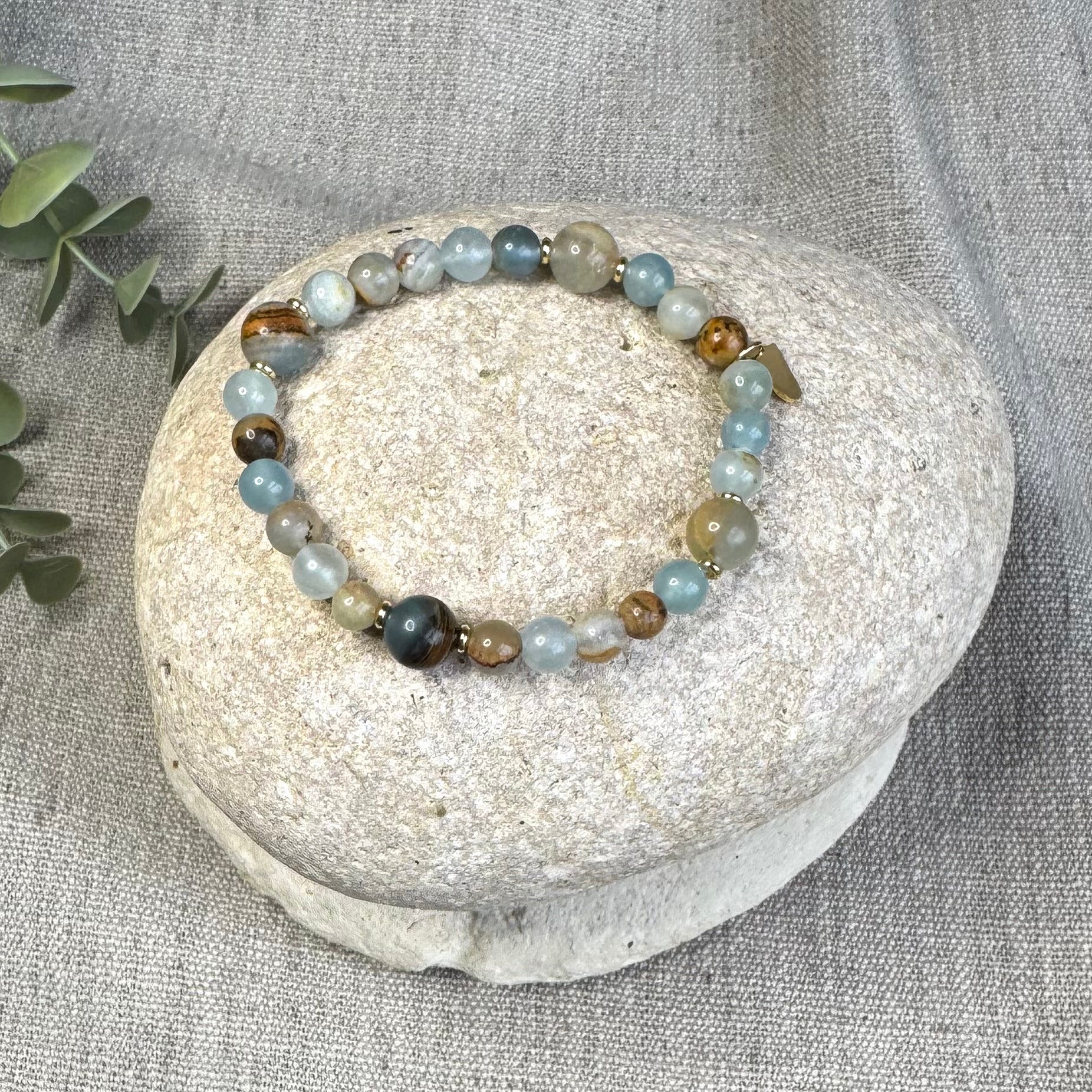 BRACELET CALCITE BLEUE AQUATINE - 6 & 8mm