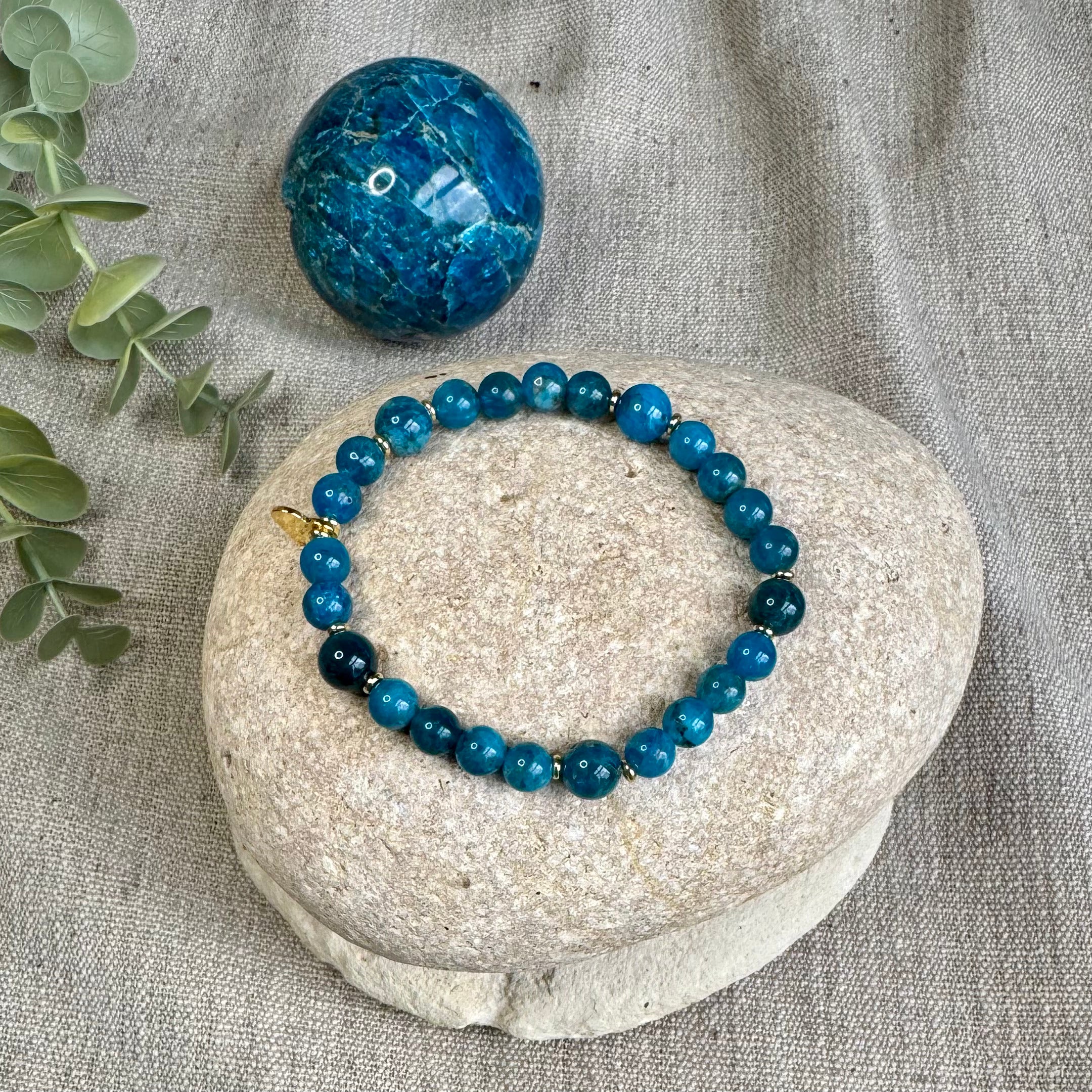 BRACELET APATITE BLEUE - 6 & 8mm