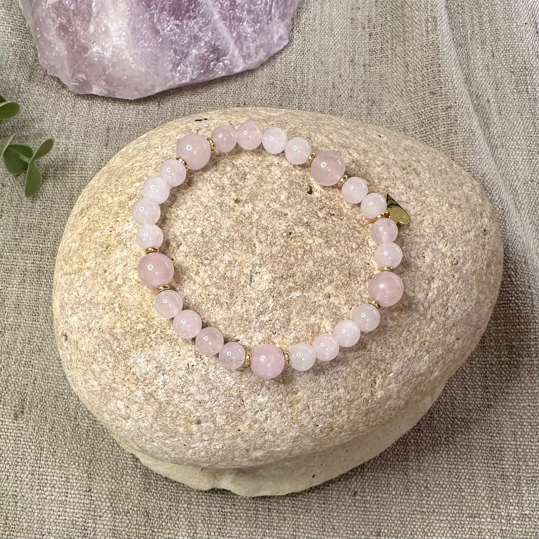 BRACELET QUARTZ ROSE - 6 & 8mm