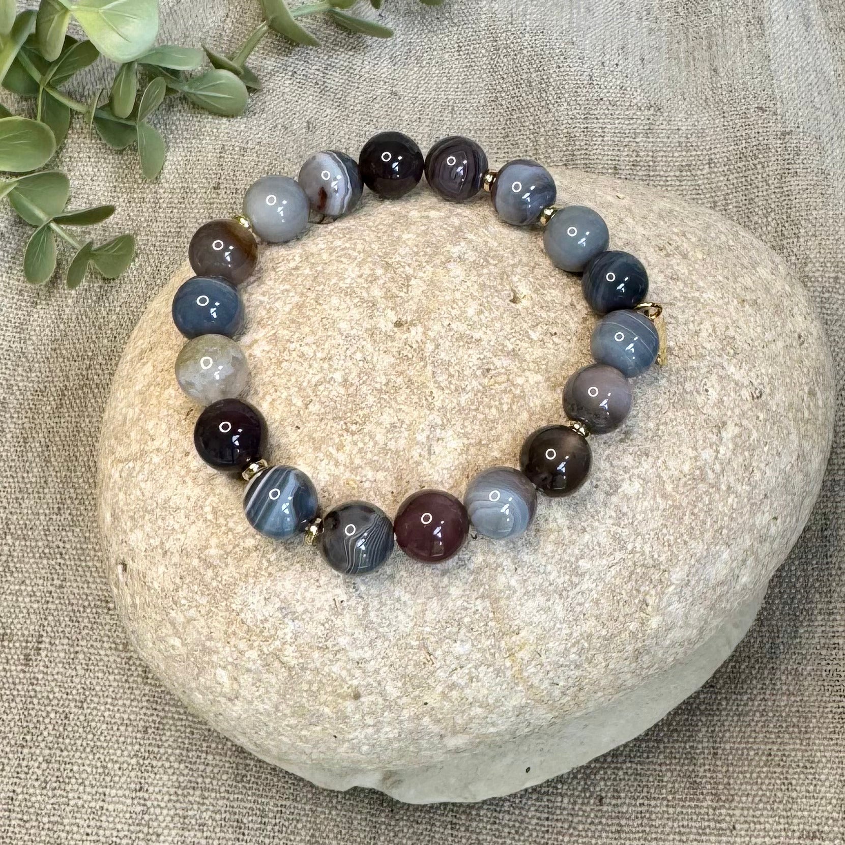 BRACELET AGATE BOTSWANA - 10mm