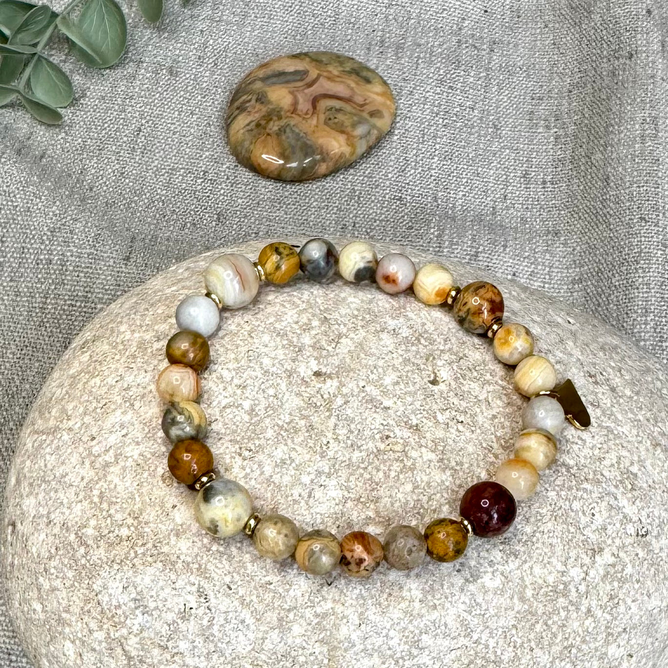 BRACELET AGATE CRAZY LACE - 6 et 8mm