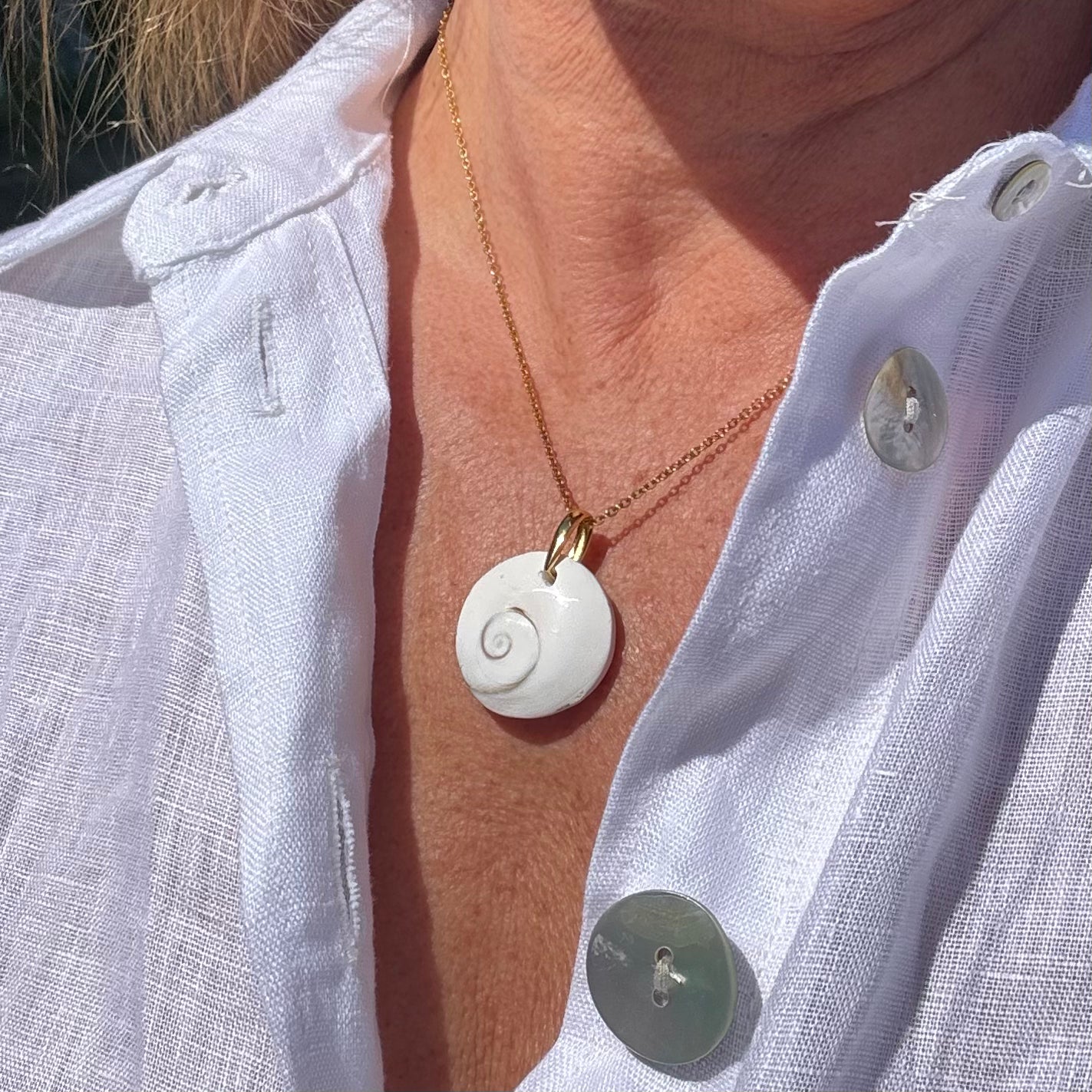 PENDENTIF OEIL DE SHIVA- Bélière argent 925 plaqué or - Chaine acier inoxydable doré