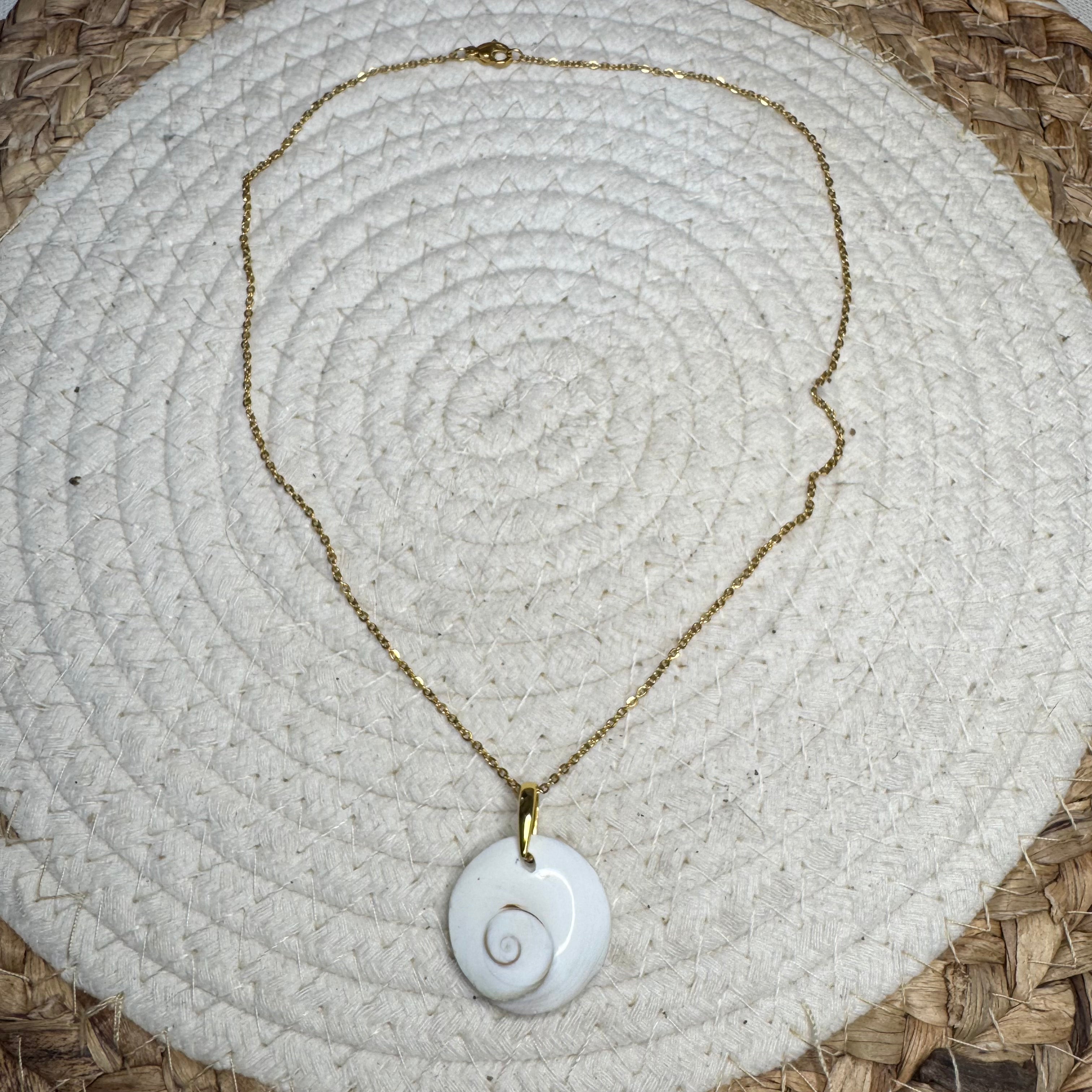 PENDENTIF OEIL DE SHIVA- Bélière argent 925 plaqué or - Chaine acier inoxydable doré