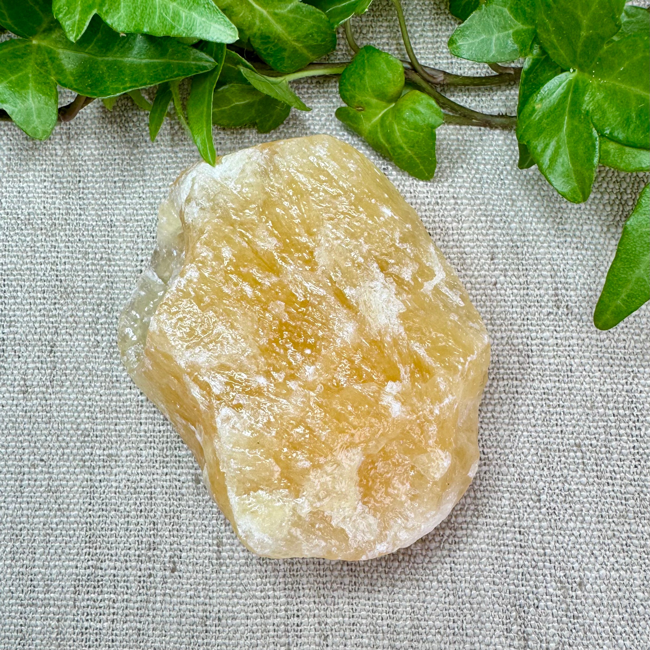 CALCITE ORANGE - Mexique - Pierre Brute probablement vernie