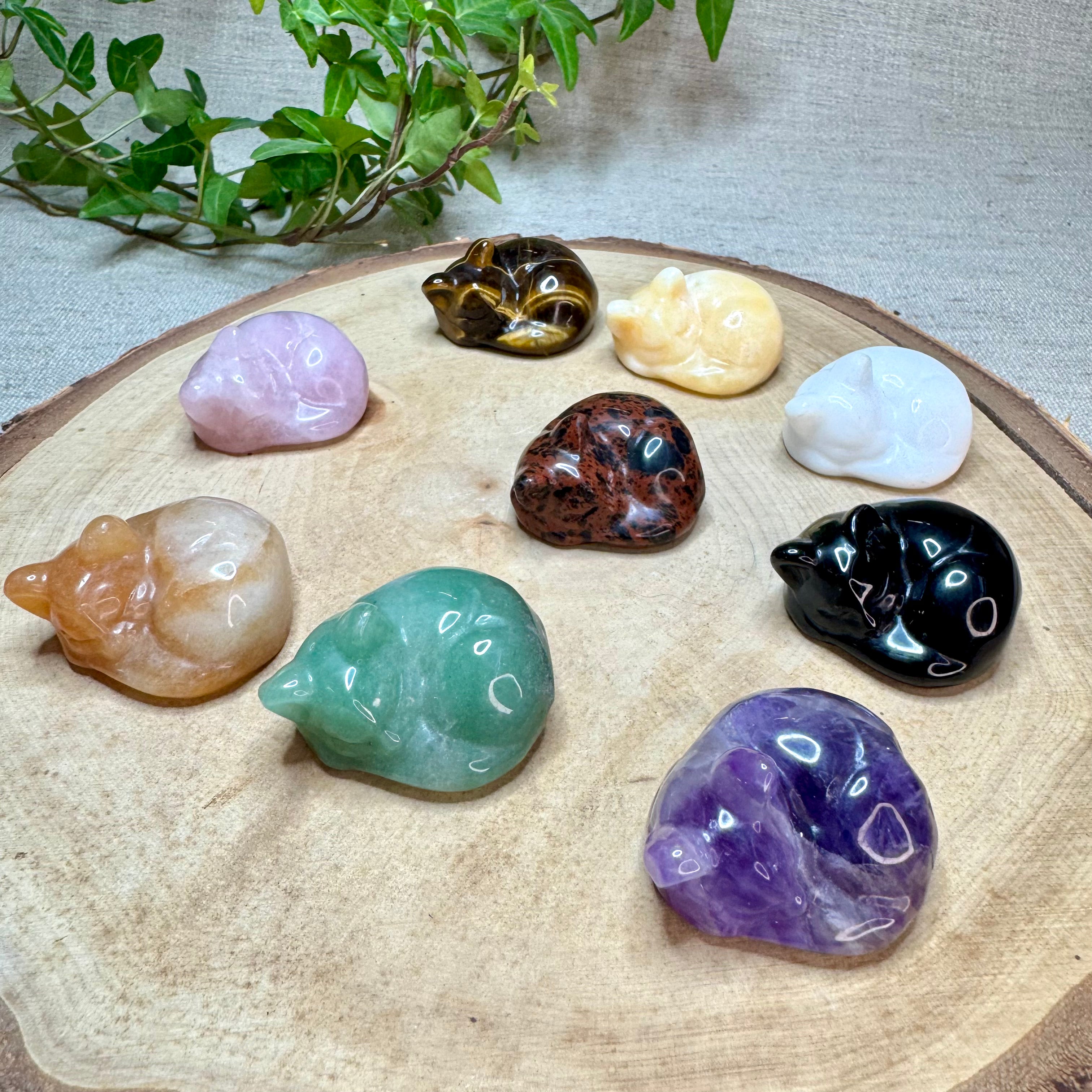 MINI CHATS DORMANTS - 40x33MM - Pierres diverses