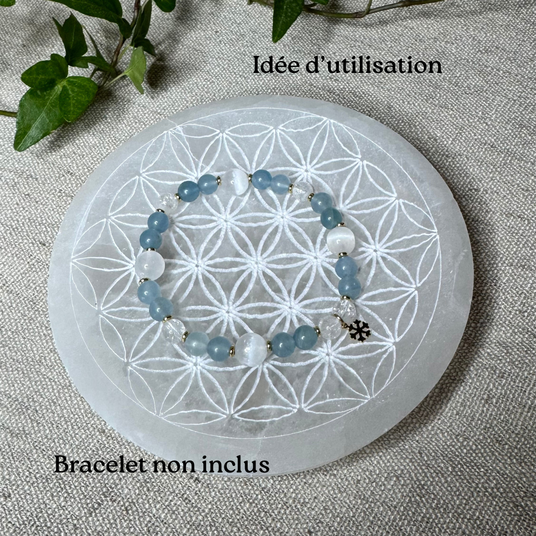 COUPELLE  SÉLÉNITE gravée FLEUR DE VIE -  Maroc